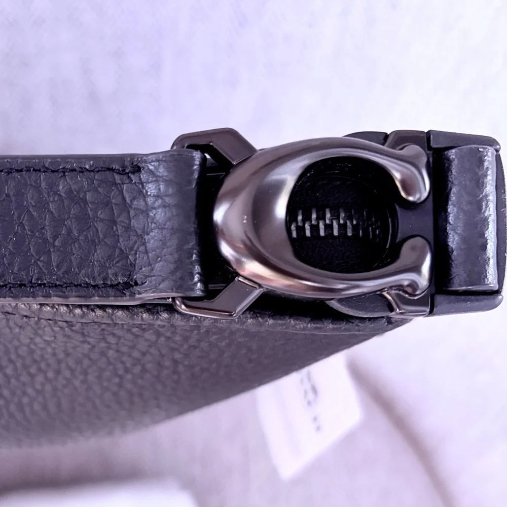 Coach Black Bucket Pebbled Leather Small Crossbody Bag Gun Metal